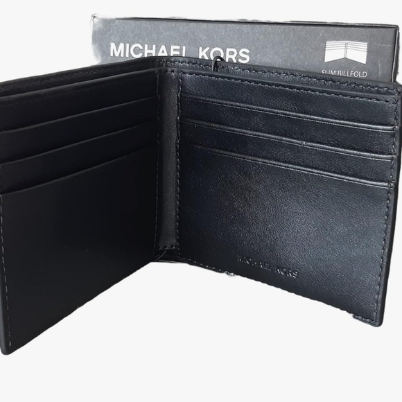 Michael Kors Embossed MK Pattern Slim Jetset Billfold Wallet- Black - Picture 3 of 8